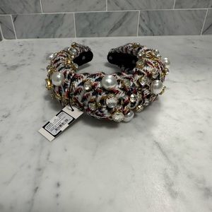 Lele sadoughi sweater ivory rainbow headband